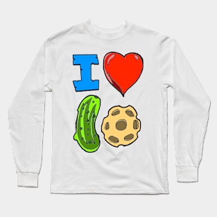 I heart pickle ball in color Long Sleeve T-Shirt